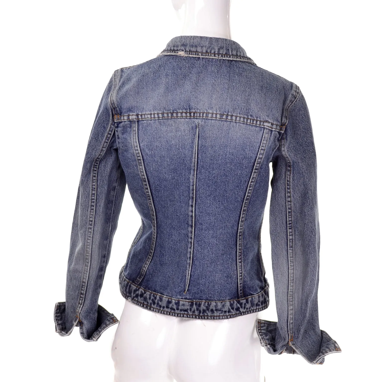 1990s Dolce & Gabbana Distressed Jean Denim Vintage Jacket Italy