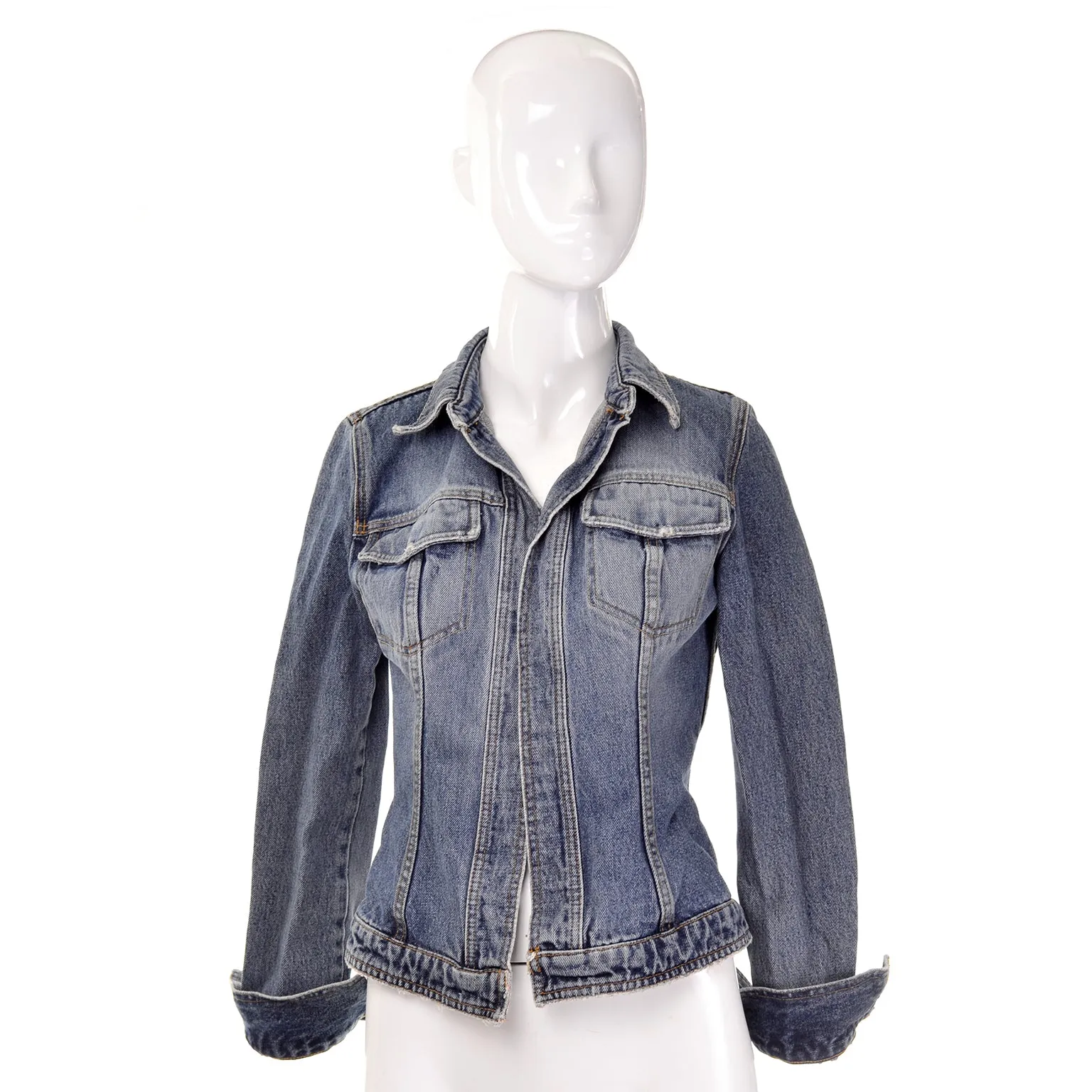 1990s Dolce & Gabbana Distressed Jean Denim Vintage Jacket Italy