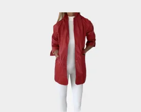 91 Runway Red Vegan Leather Boyfriend Jacket - The Milano