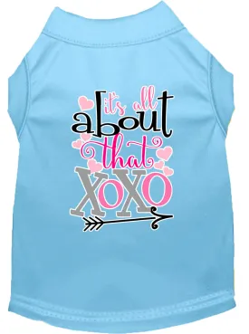 All About That Xoxo Screen Print Dog Shirt Baby Blue Sm