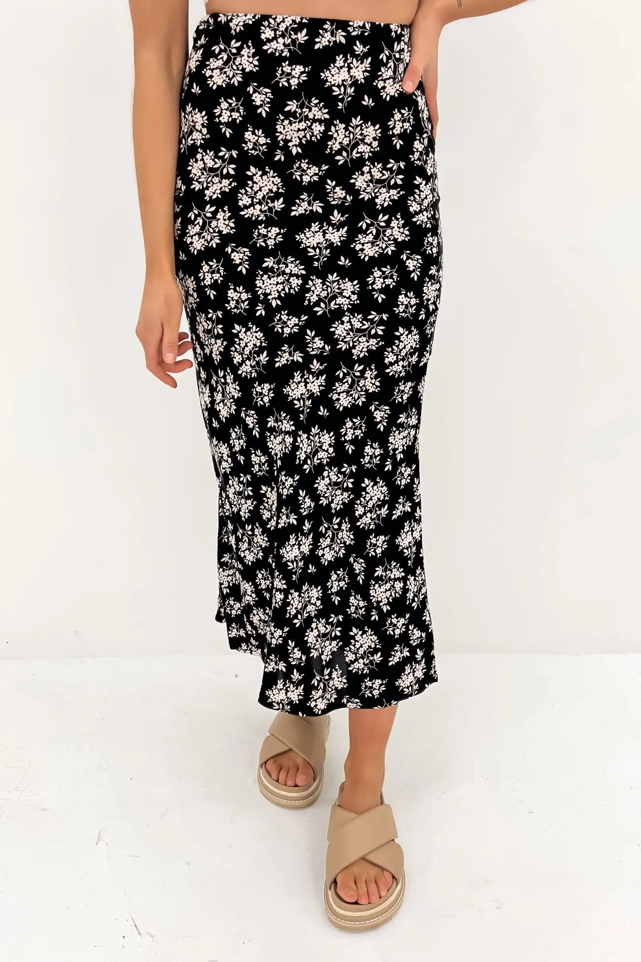 Andi Maxi Slip Skirt Black