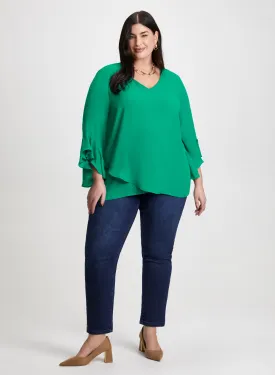 Asymmetric Blouse & Straight Leg Jeans