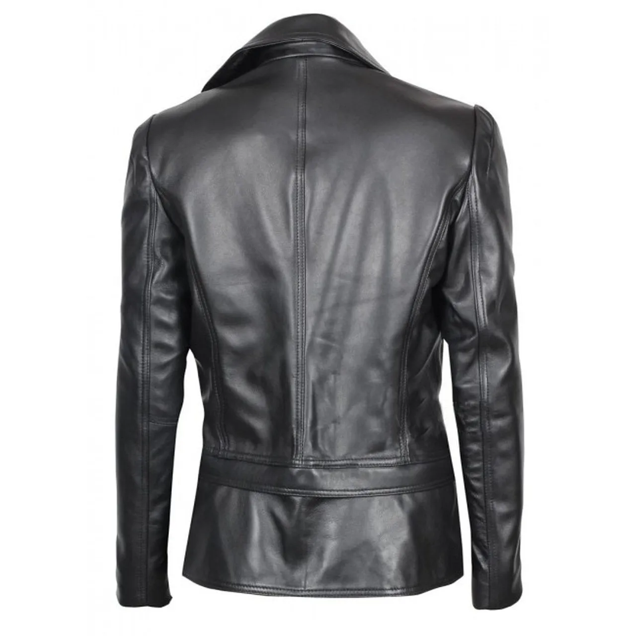 Asymmetrical Black Biker Jacket Women