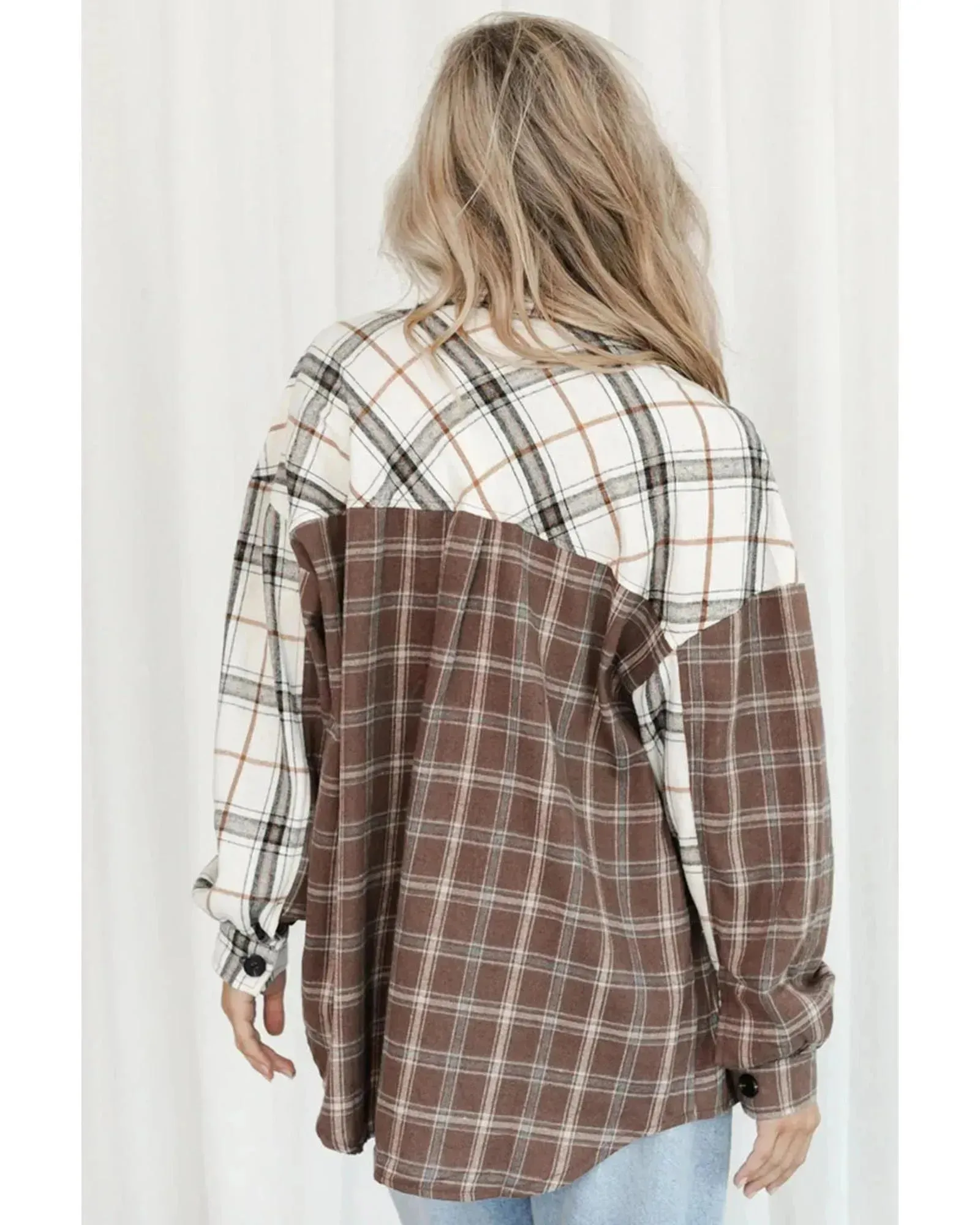 Azura Exchange Plaid Oversized Shirt - S