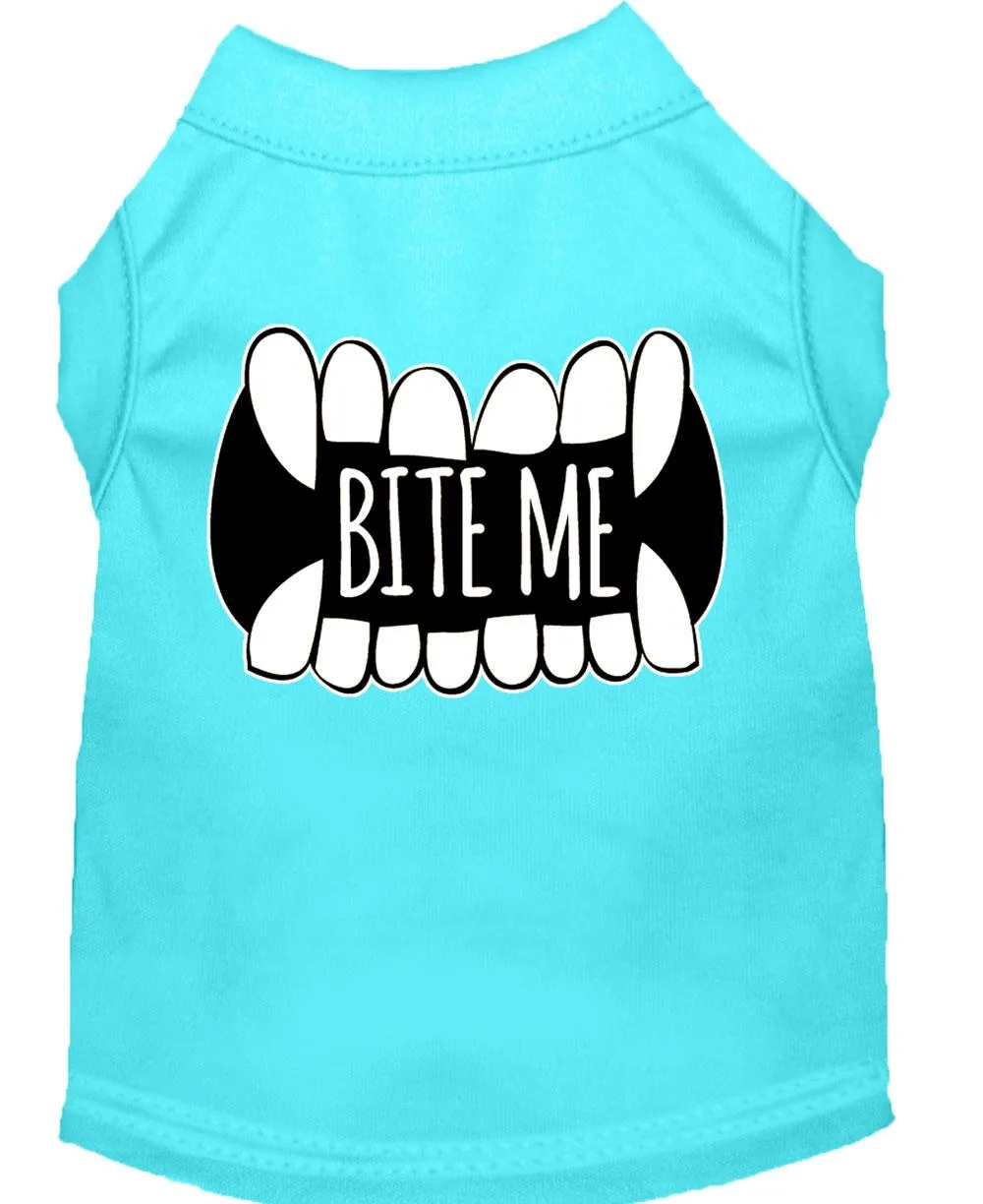 Bite Me Screen Print Dog Shirt Aqua Xl (16)