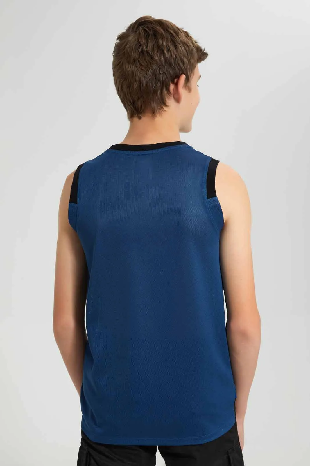 Blue Sleeveless T-Shirt