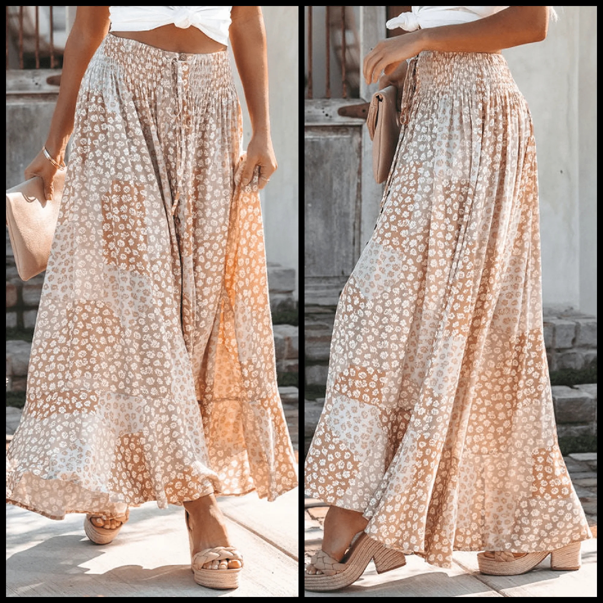 Boho Floral Maxi Skirt