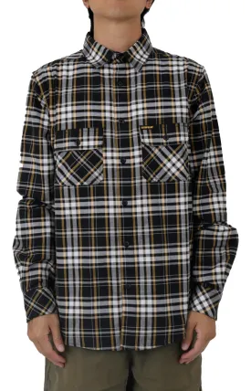 Caterpillar Long Sleeve Plaid Work Shirt - Black and Yellow