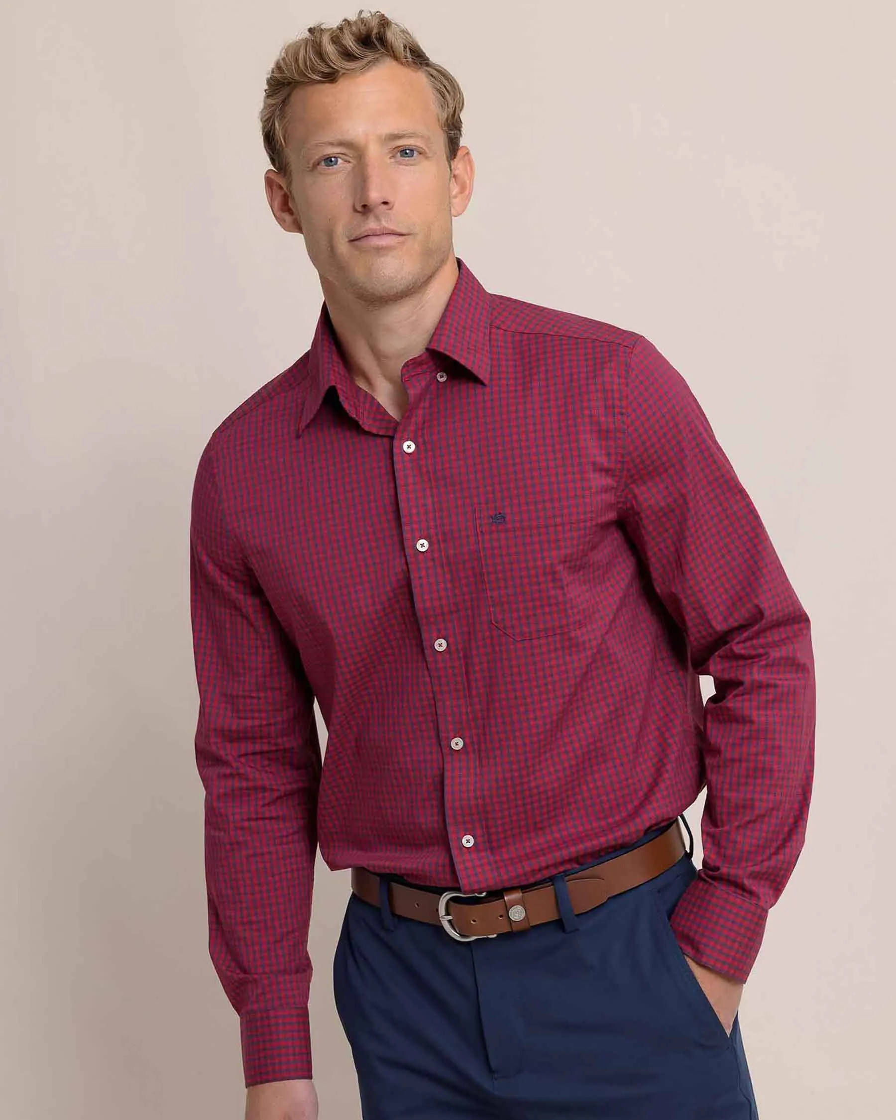 Charleston Pender Plaid Long Sleeve Sport Shirt