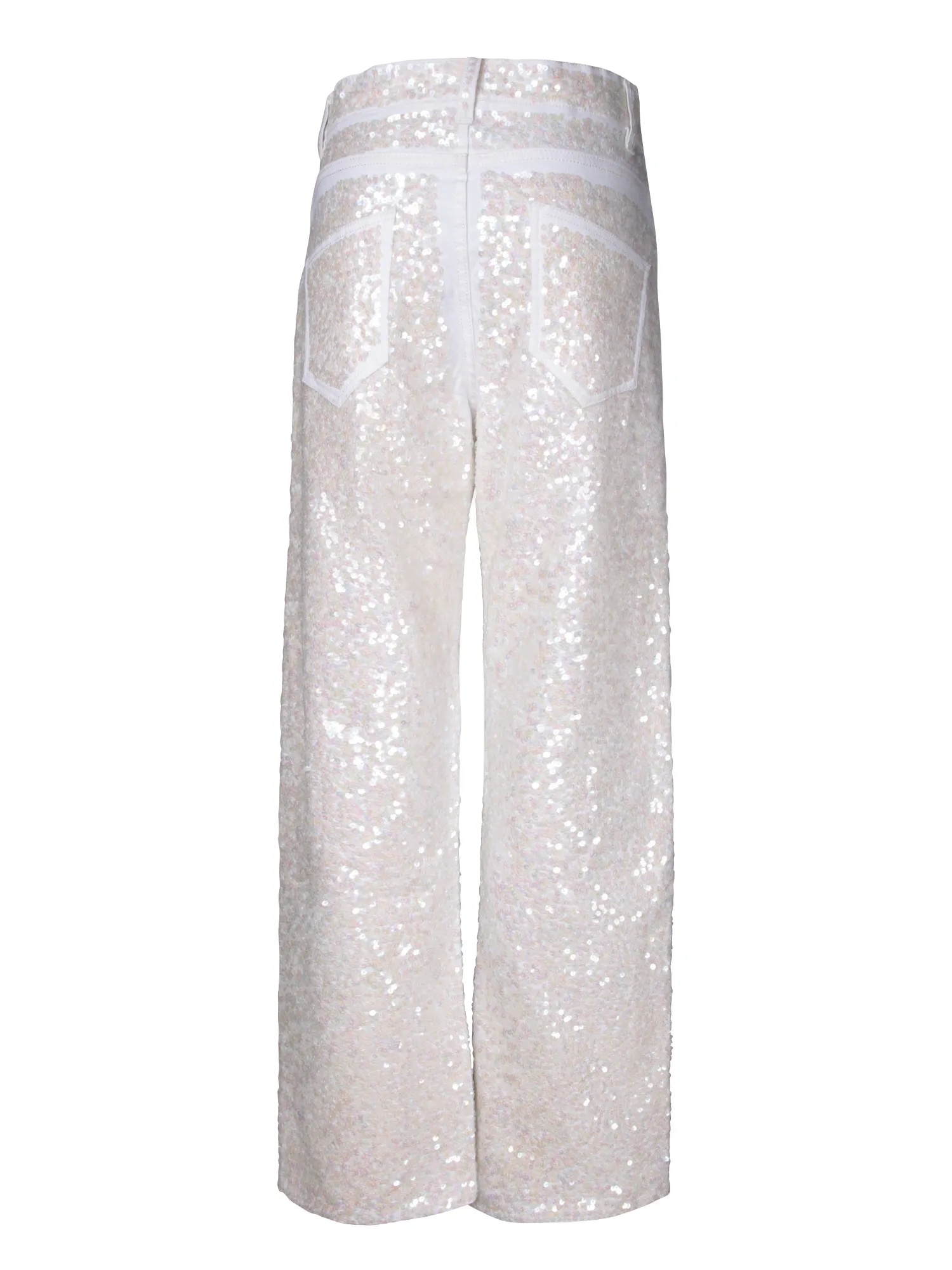 Cream Sequined Jeans