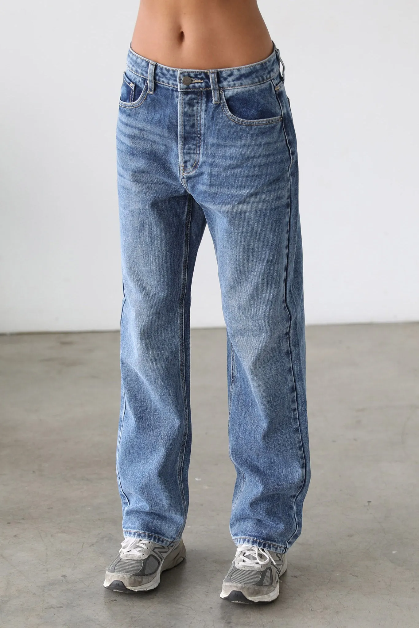 DOGMA Classic High Rise Straight Leg Denim Jeans Dark Wash