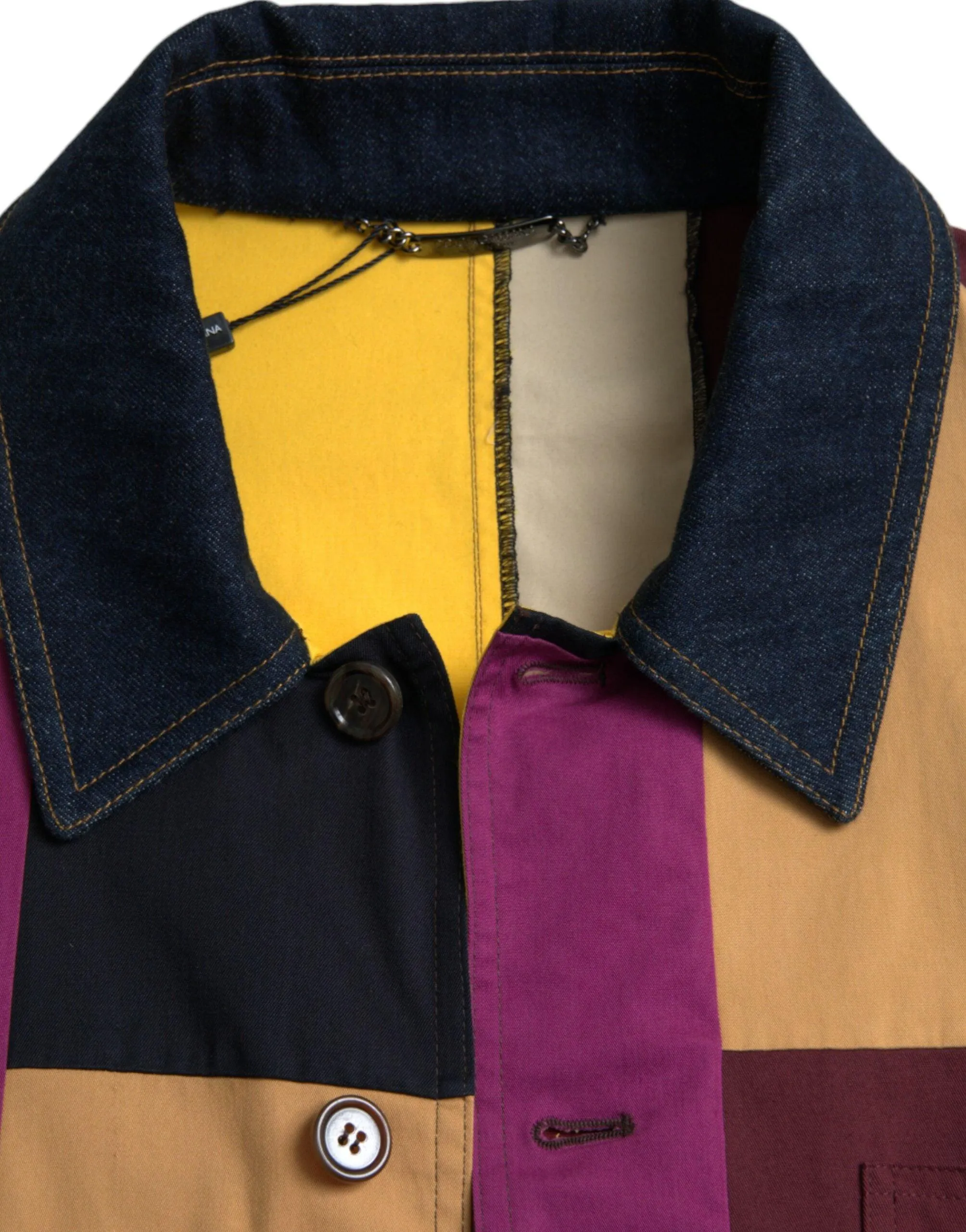 Dolce & Gabbana Patchwork Cotton Collared Jacket