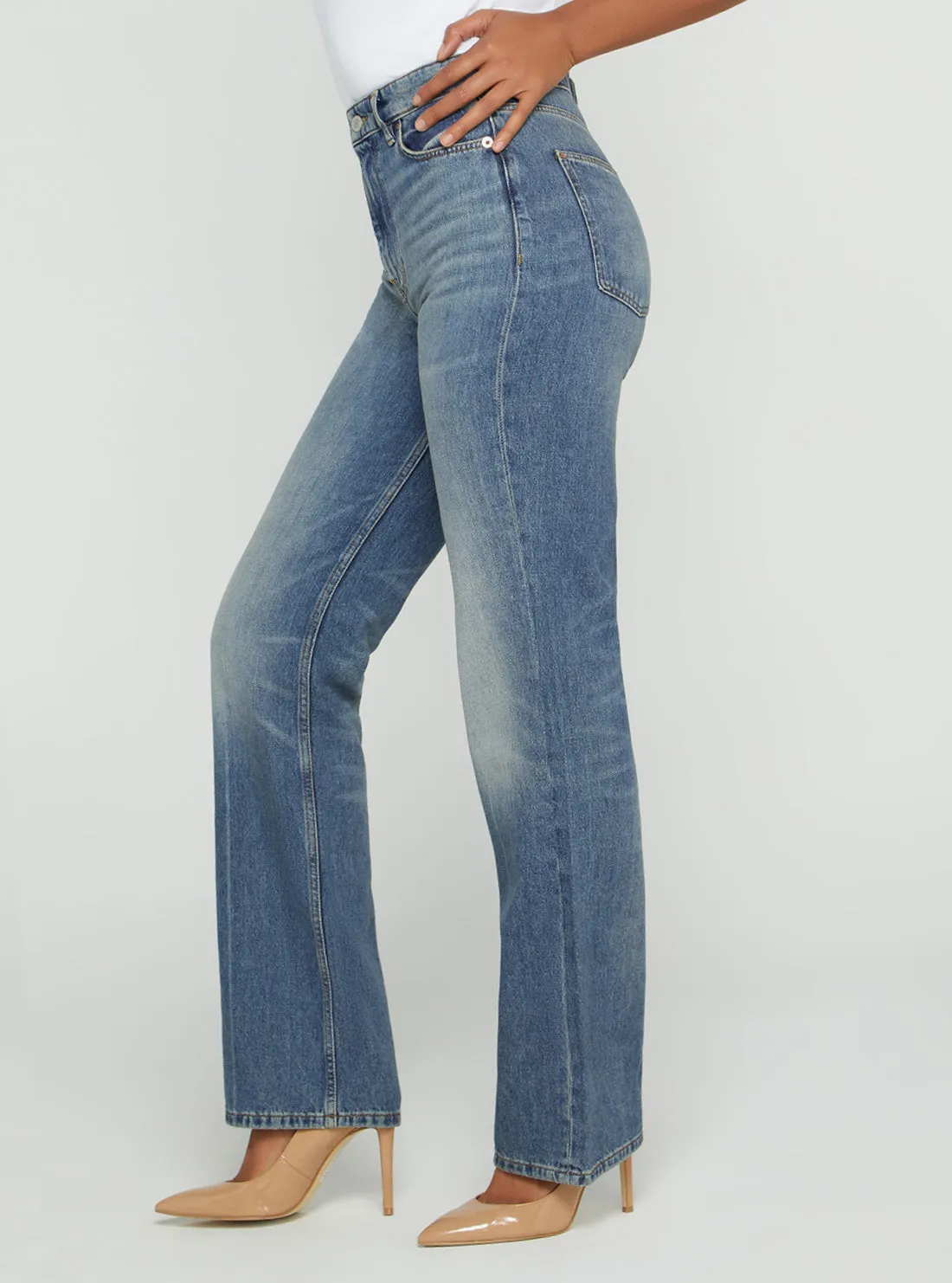 Eco High-Rise 80s Straight Leg Denim Jeans In Confidence Wash