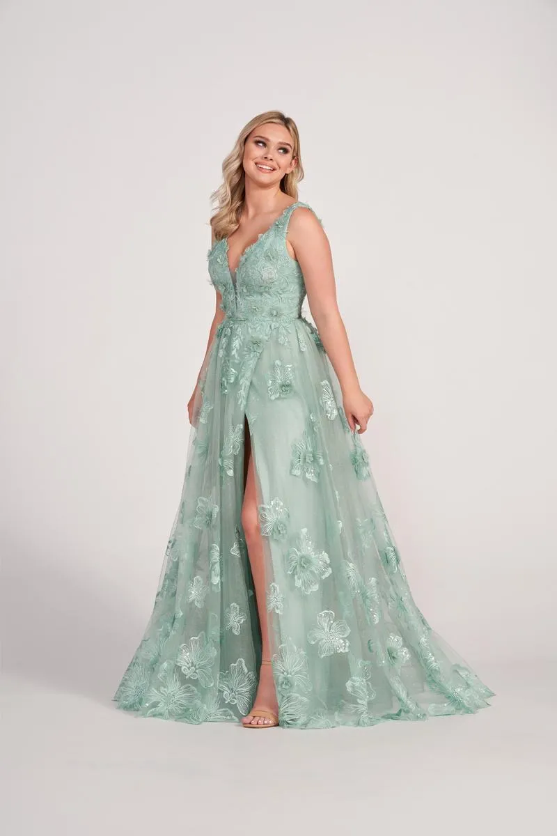 Ellie Wilde Floral A-Line Prom Dress EW34121