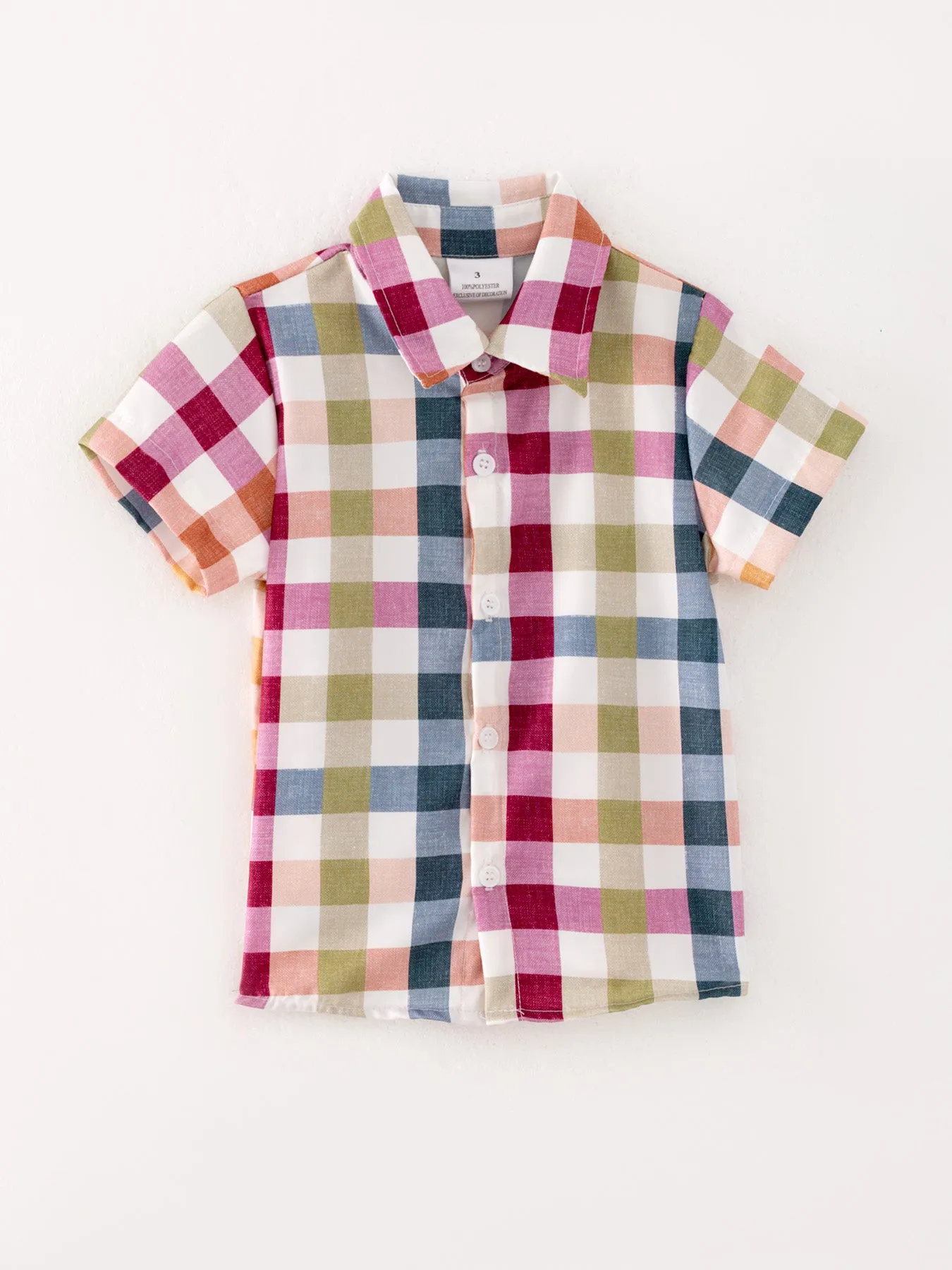 Fall Autumn Baby Boys Plaid T-shirt