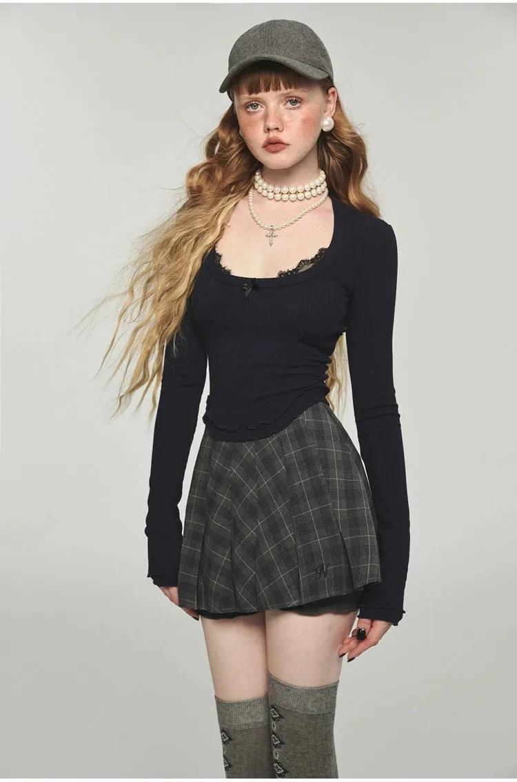 (Final Sale) High-waisted Ruffled Pleated  A-line  Mini Skirt