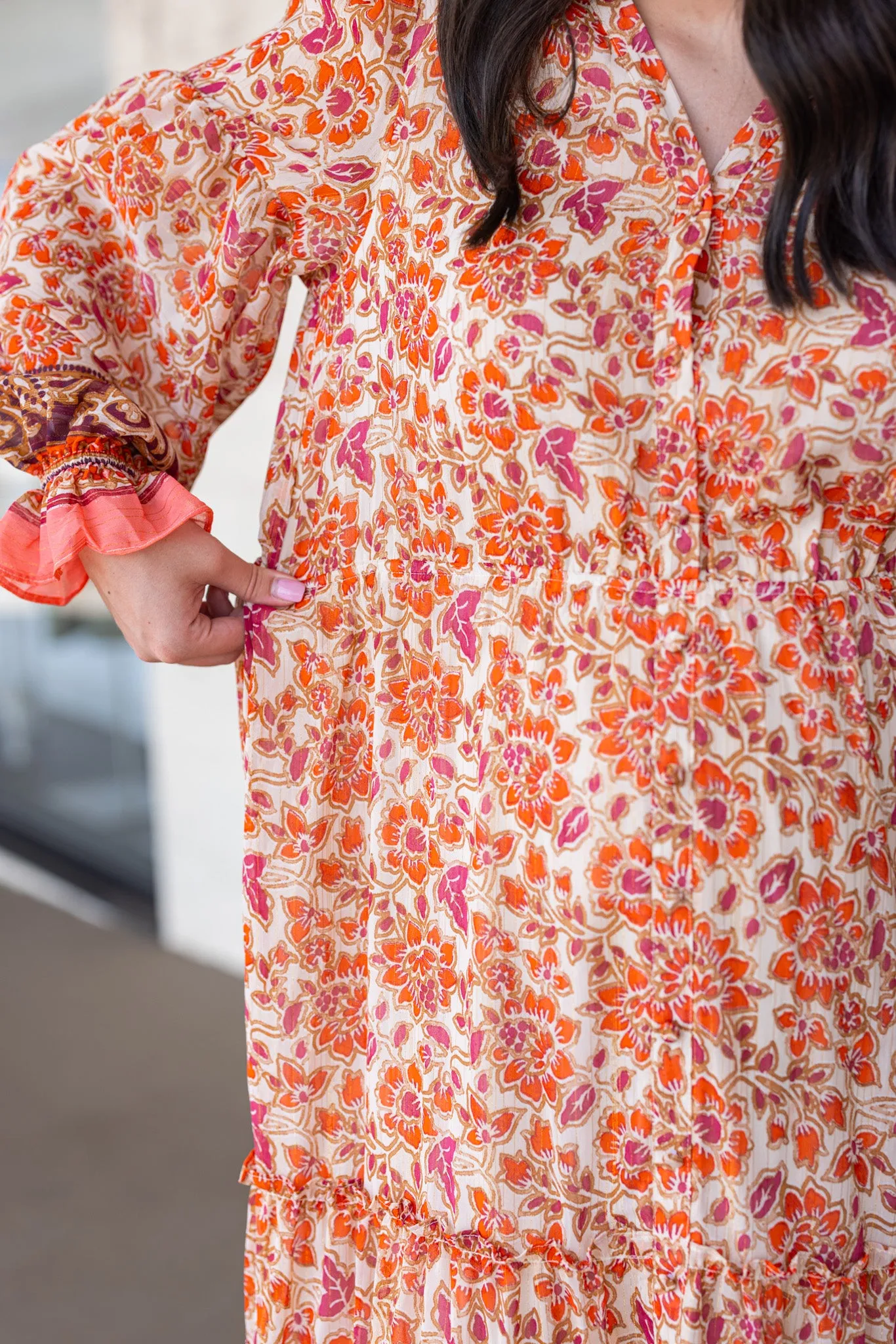 Floral Daydreams Orange Maxi Dress