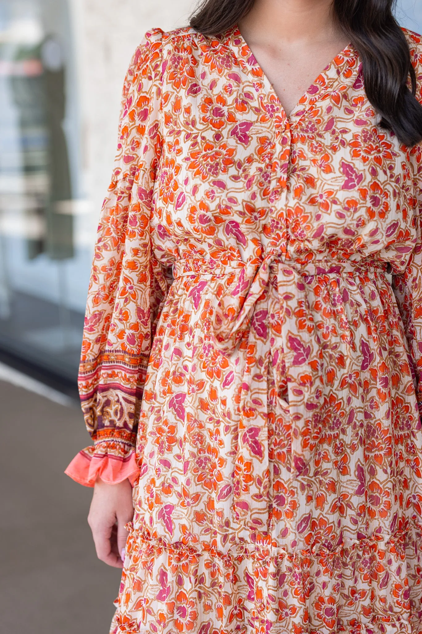 Floral Daydreams Orange Maxi Dress