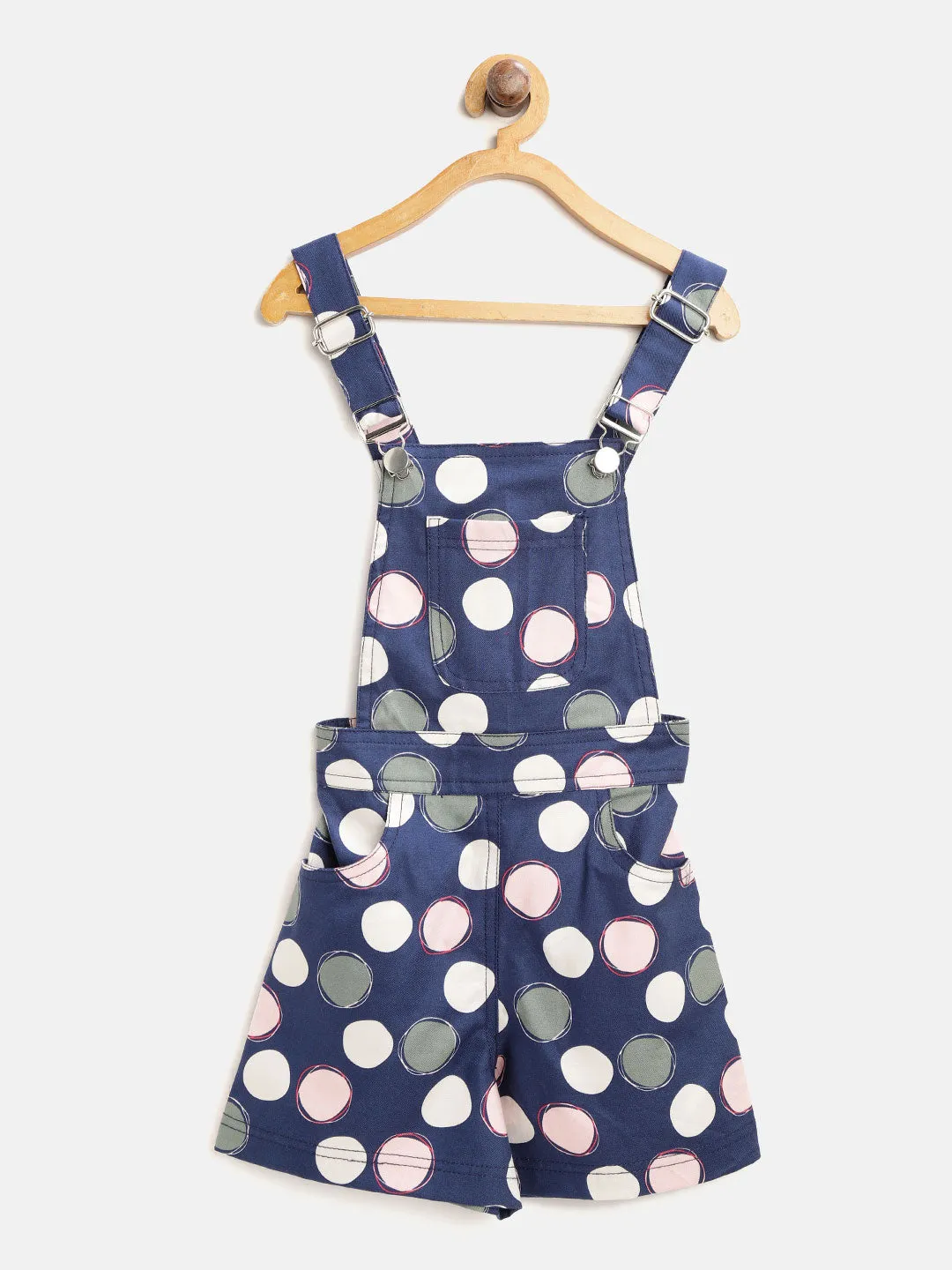 Girl's Multi Colour Polka Printed Playsuit (T-Shirt Not Included) - StyleStone Kid