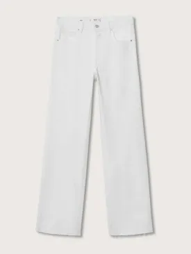 High waisted white jeans