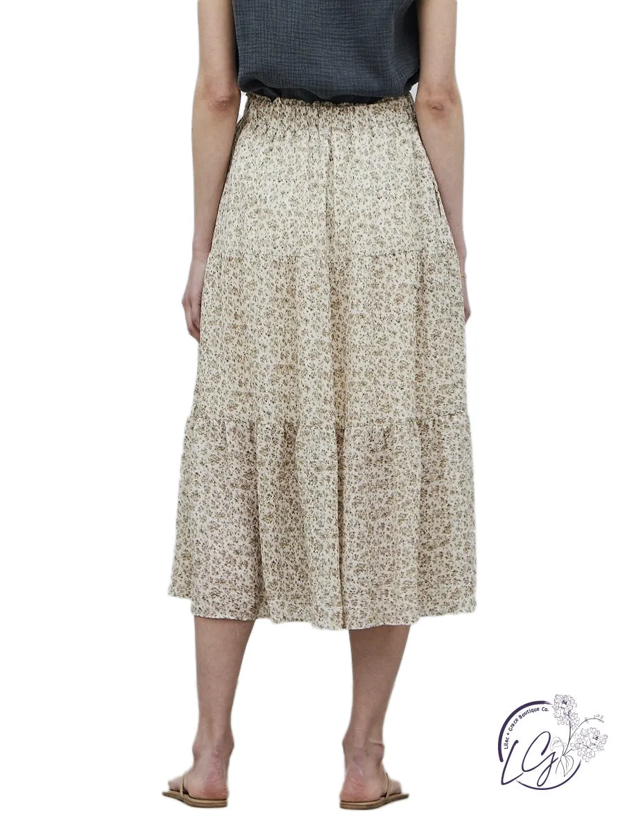 In The Wind Floral Tiered Skirt