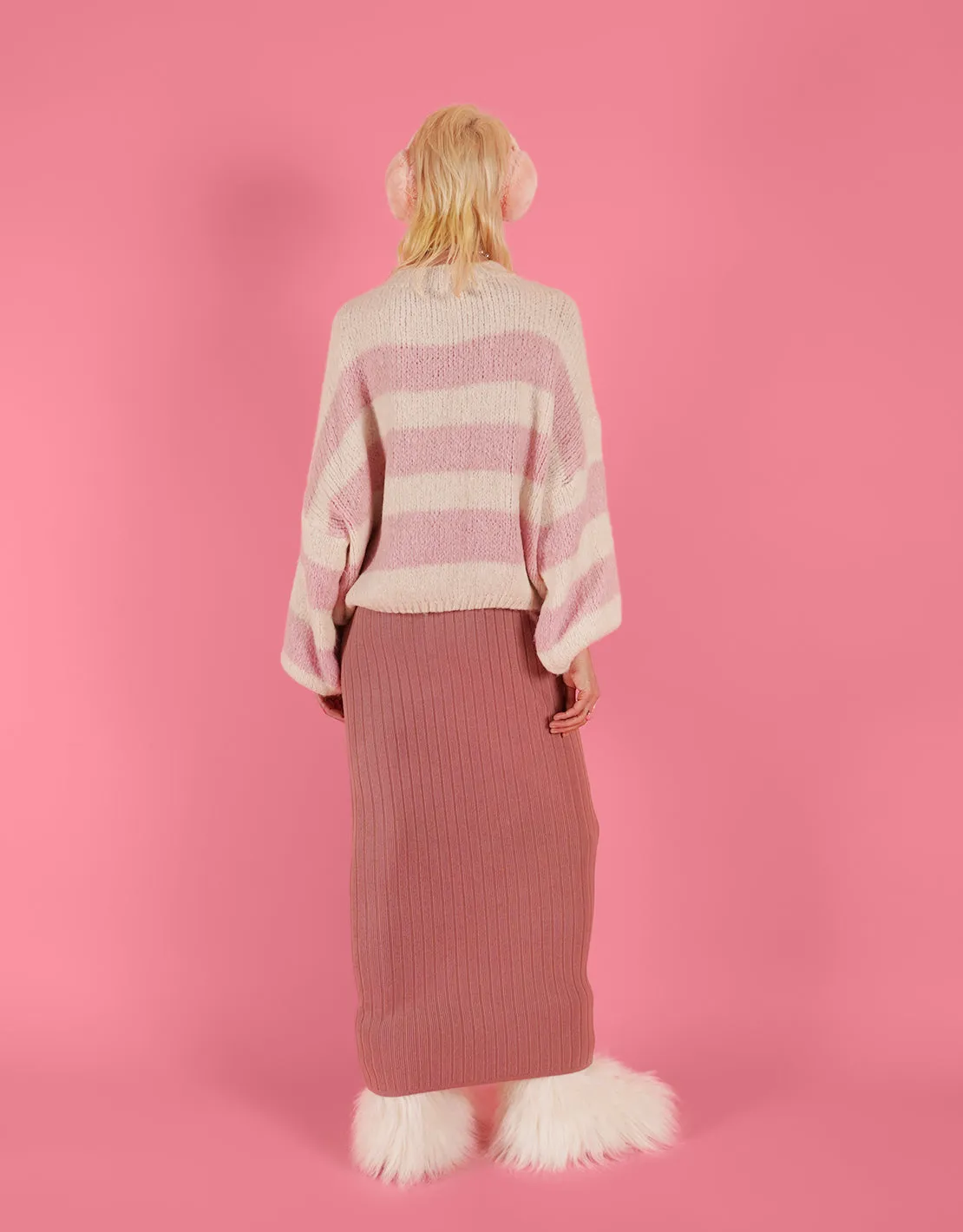 Knitted striped sweater