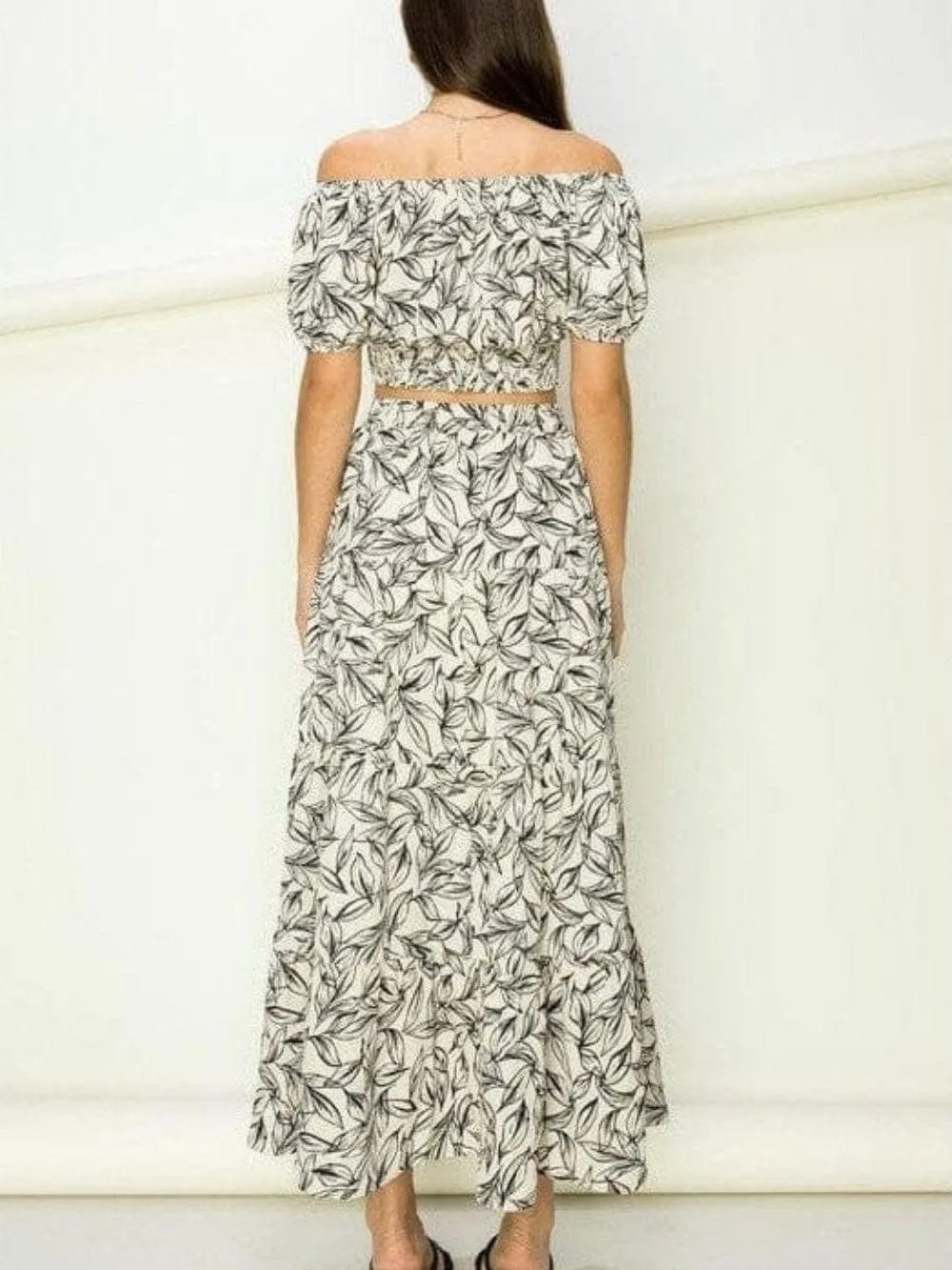 Lets Go Flowy Tiered  Crop Top and Maxi Skirt Set