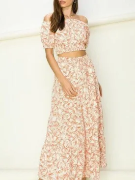 Lets Go Flowy Tiered  Crop Top and Maxi Skirt Set