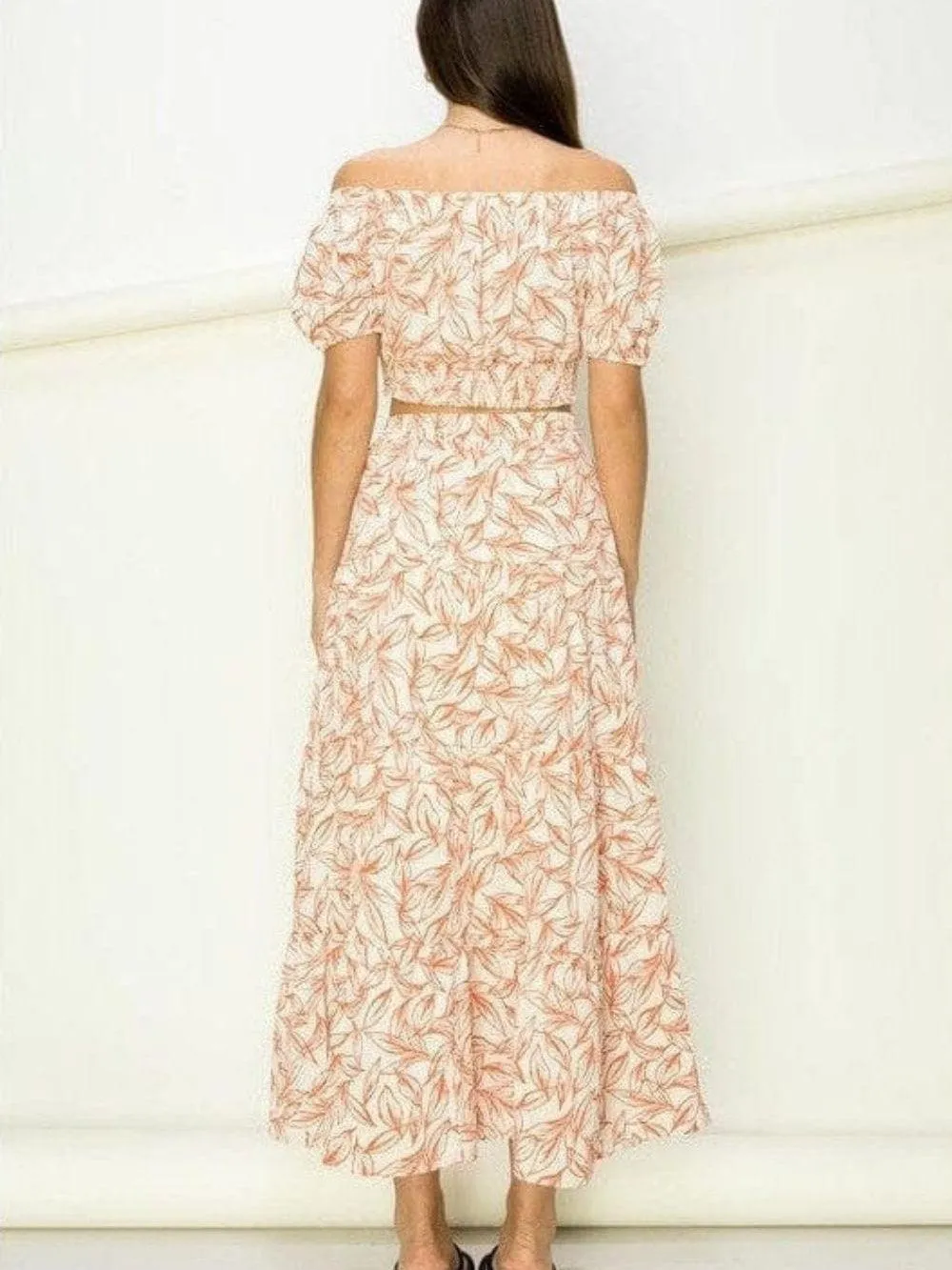 Lets Go Flowy Tiered  Crop Top and Maxi Skirt Set