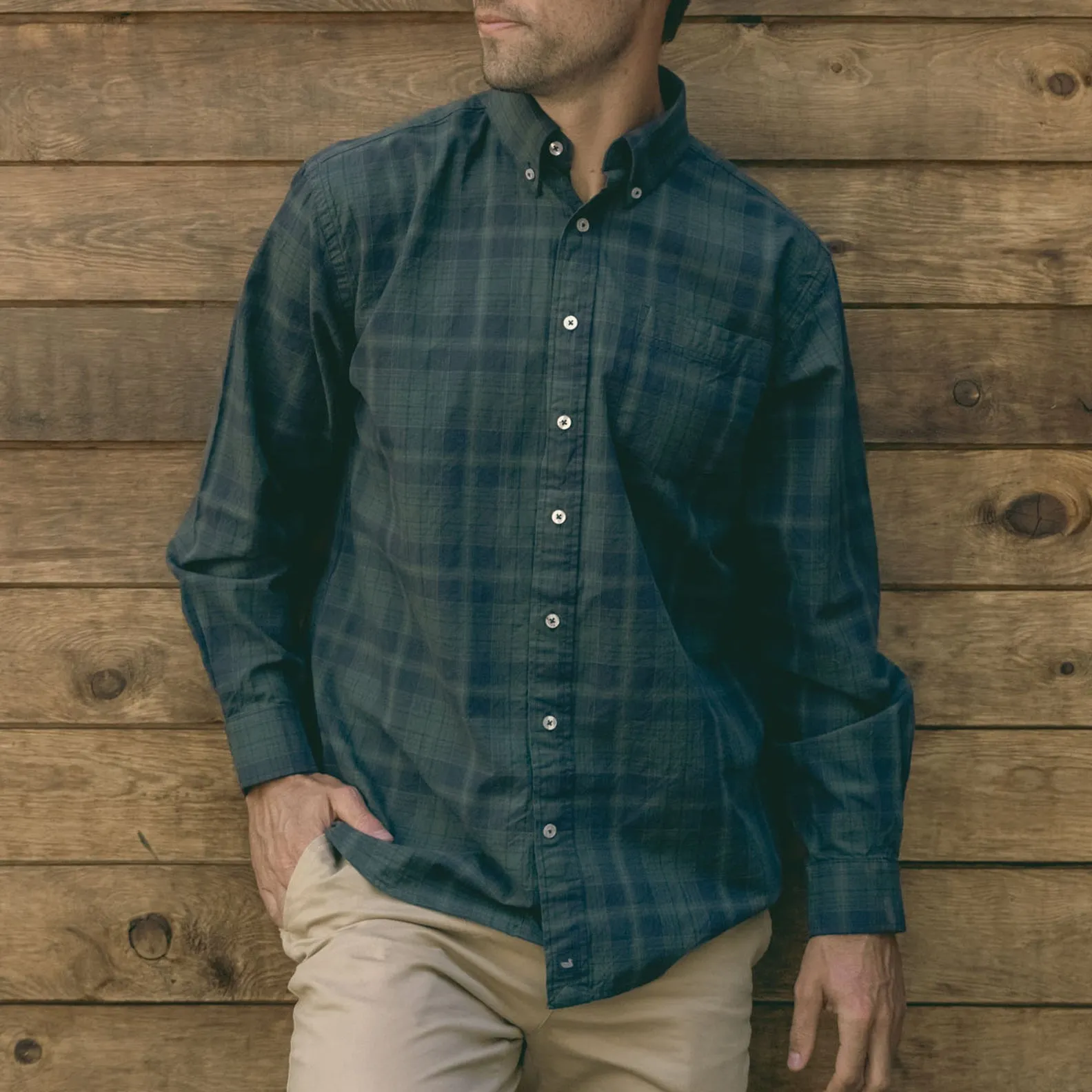 Lubbock Washed Plaid Dress Shirt