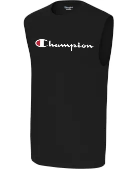 Men's Champion Logo Sleeveless T-Shirt, Black