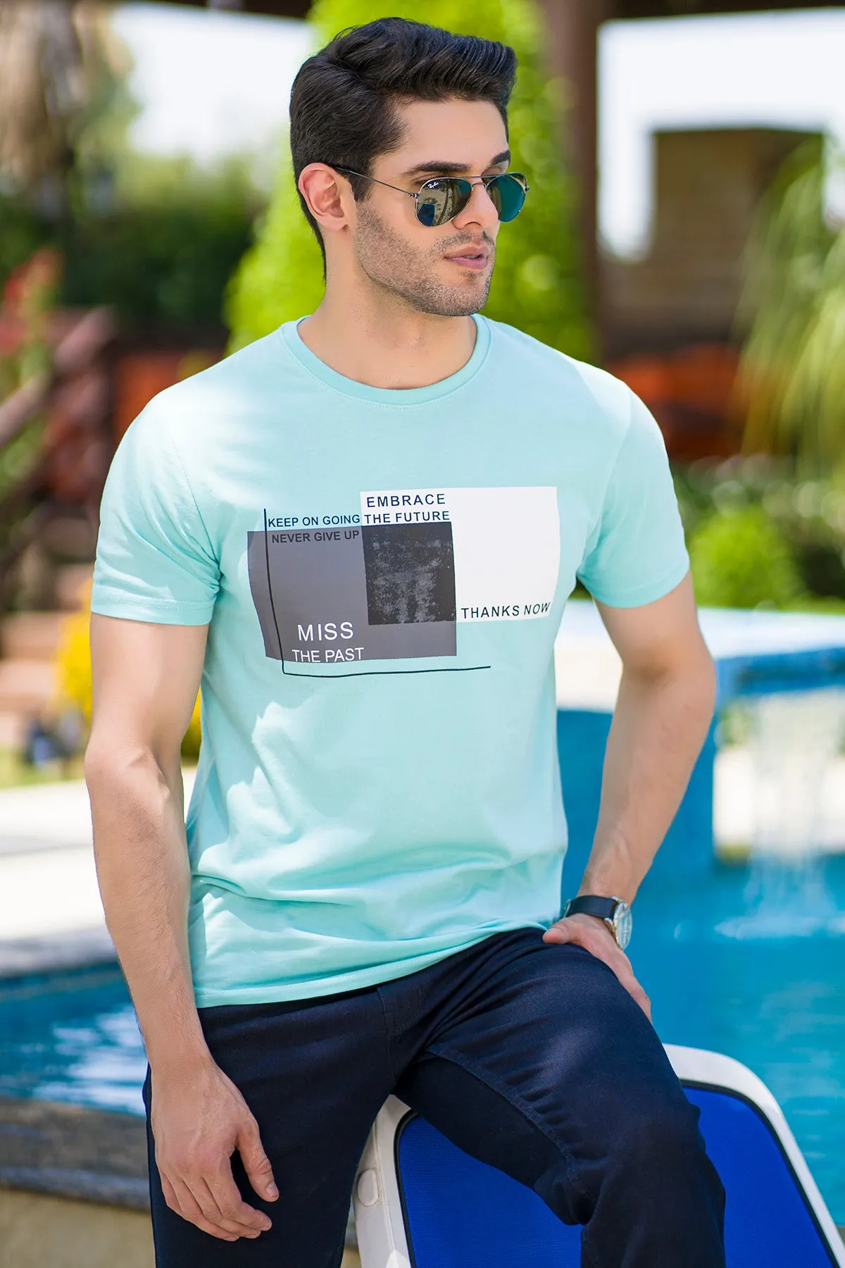 Mens "JAIDEV"Graphic-Casual T-Shirt