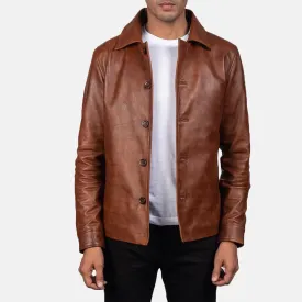 Mens Stylish Brown Leather Jacket