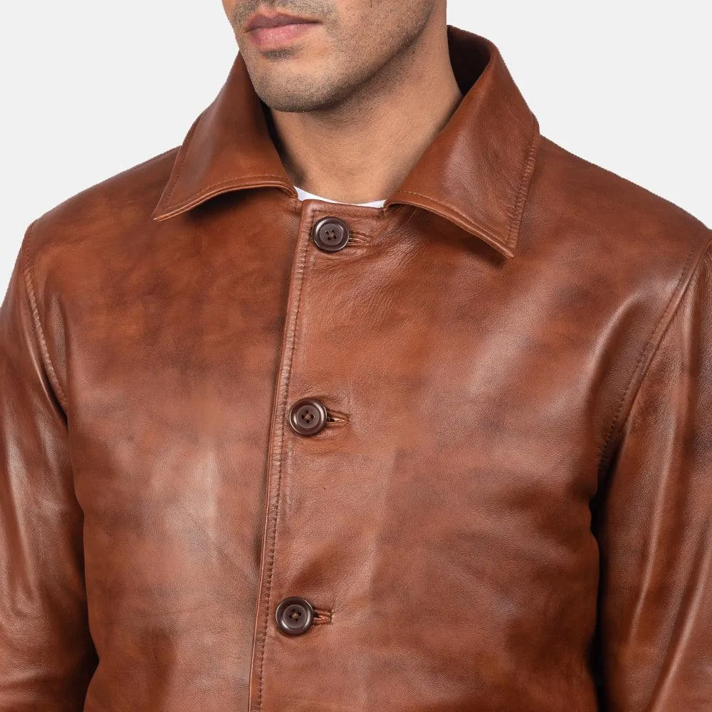 Mens Stylish Brown Leather Jacket