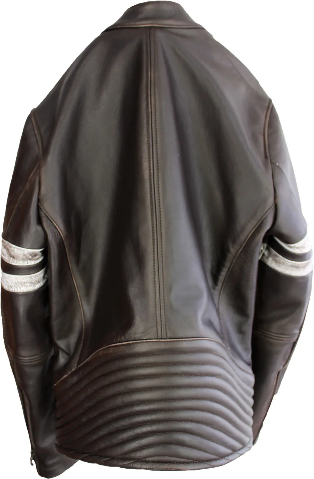 MUSTANG '18 Leather Jacket Distressed Brown - Cafe Racer Stripes