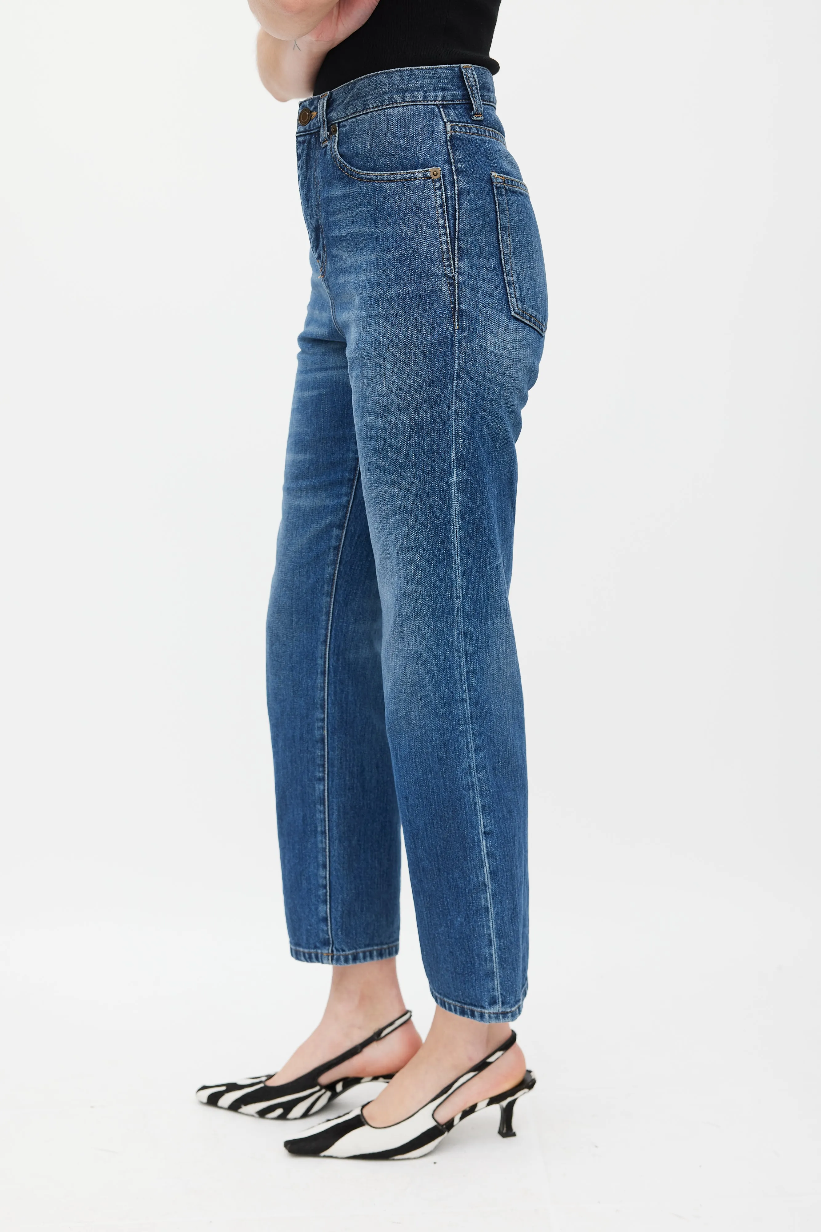 Navy D40 Straight Leg Jeans