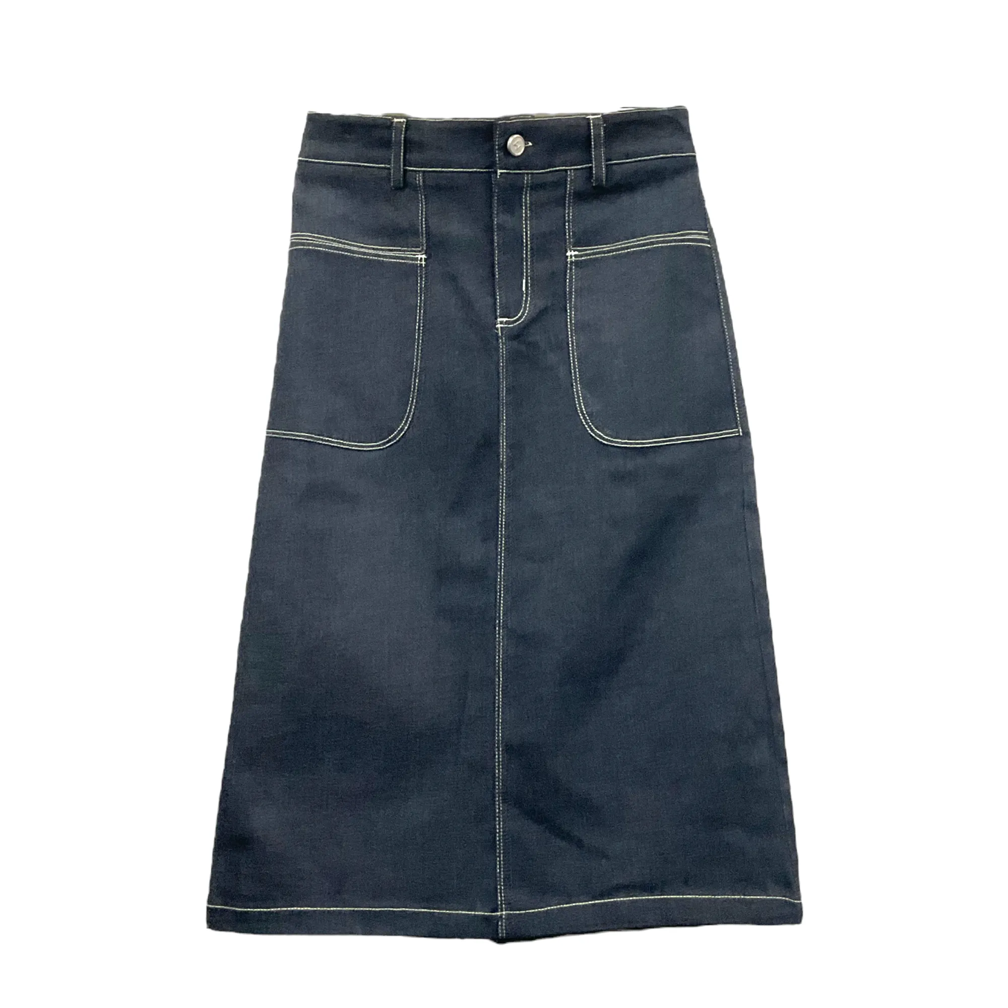 Patch Women A-Line Midi Denim Skirt