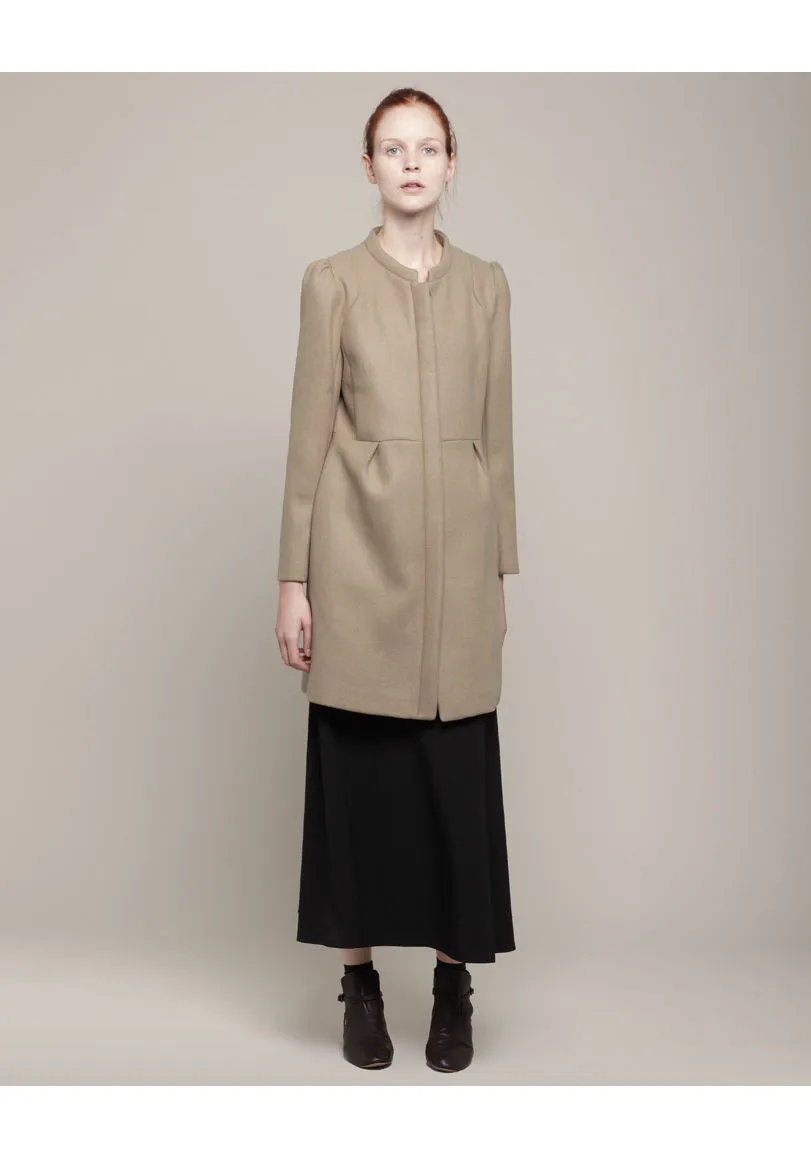 Pleated Wool Coat