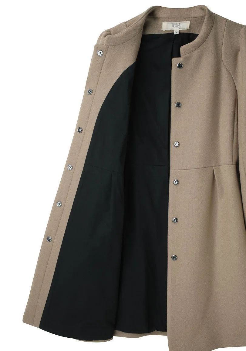 Pleated Wool Coat