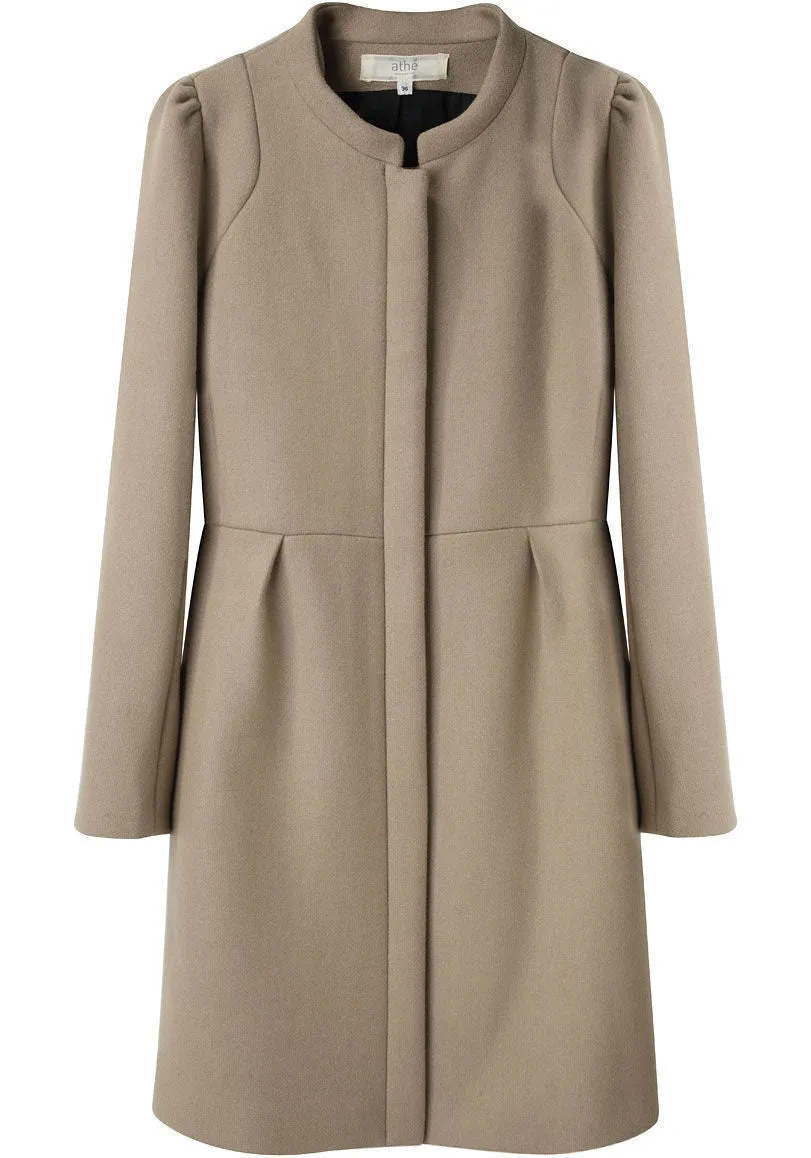 Pleated Wool Coat