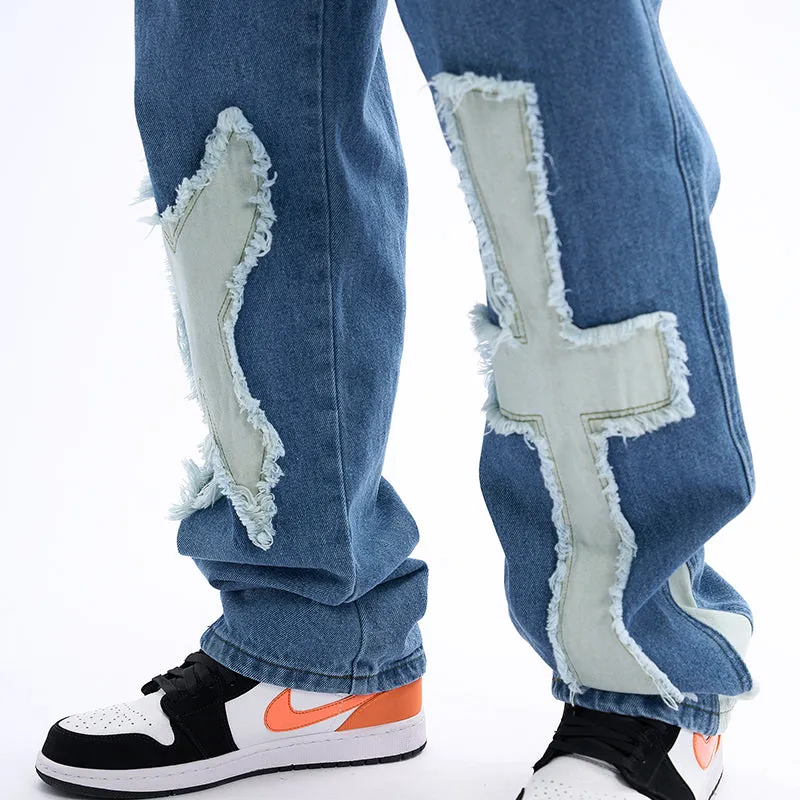 PopFlying Trendy Baggy Jeans Cross