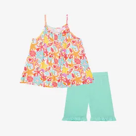 Posh Peanut Sandy Spaghetti Top & Ruffled Short Set