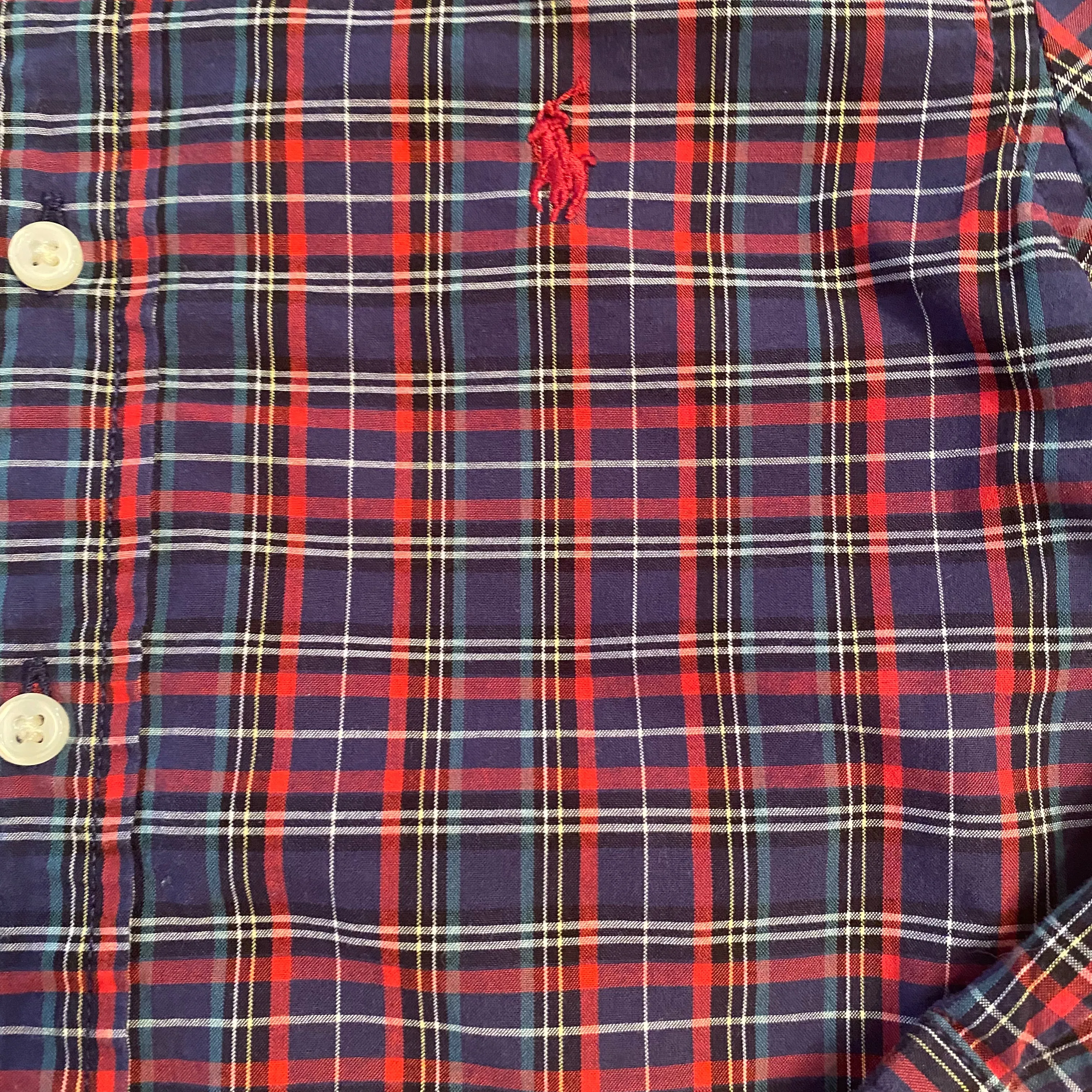 Ralph Lauren Navy & Red Plaid Button Down Shirt