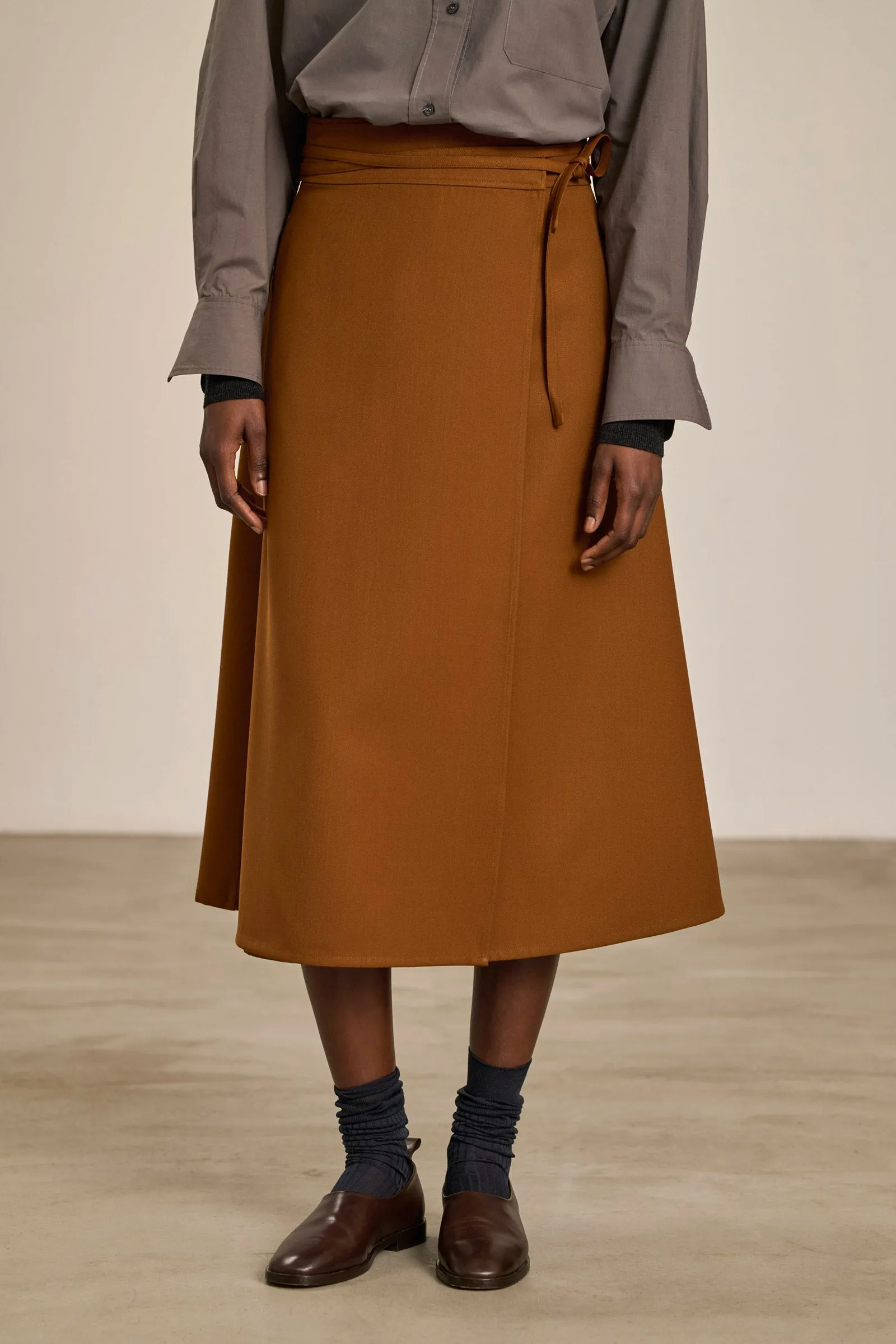 Reine Wool Gabardine Skirt