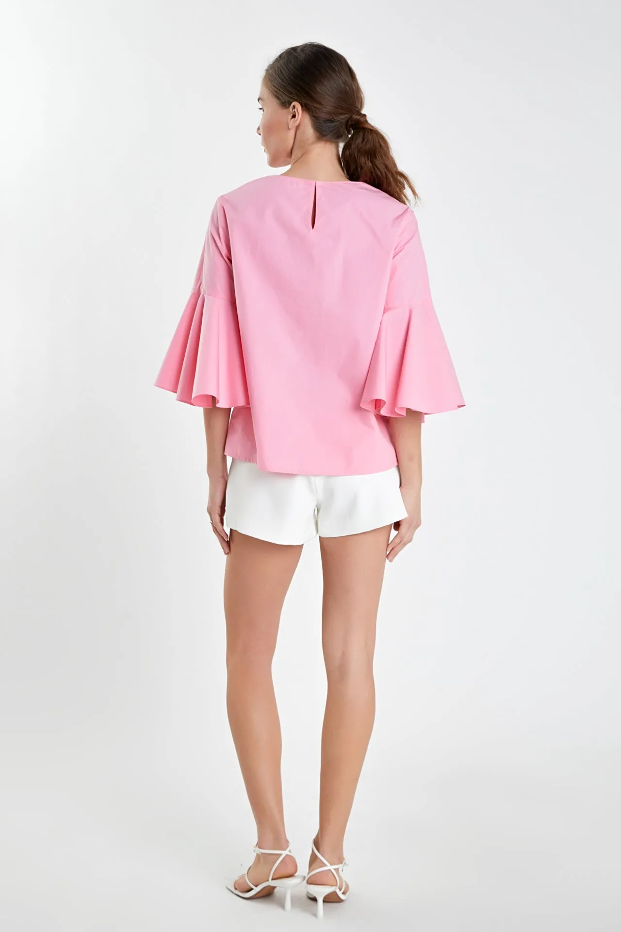 Ruffled Cotton Blend Top