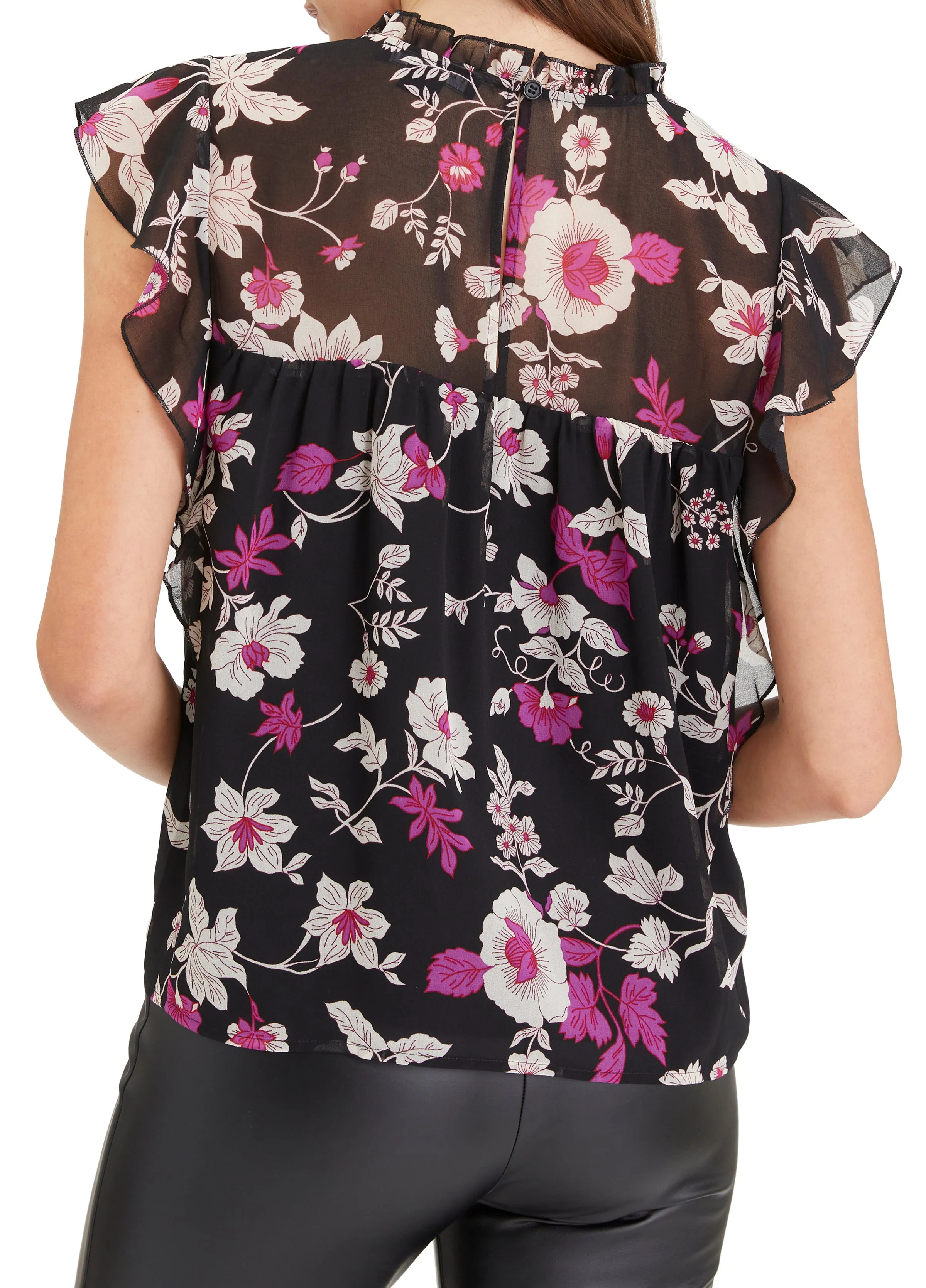 Ruffled Sleeve Floral Top