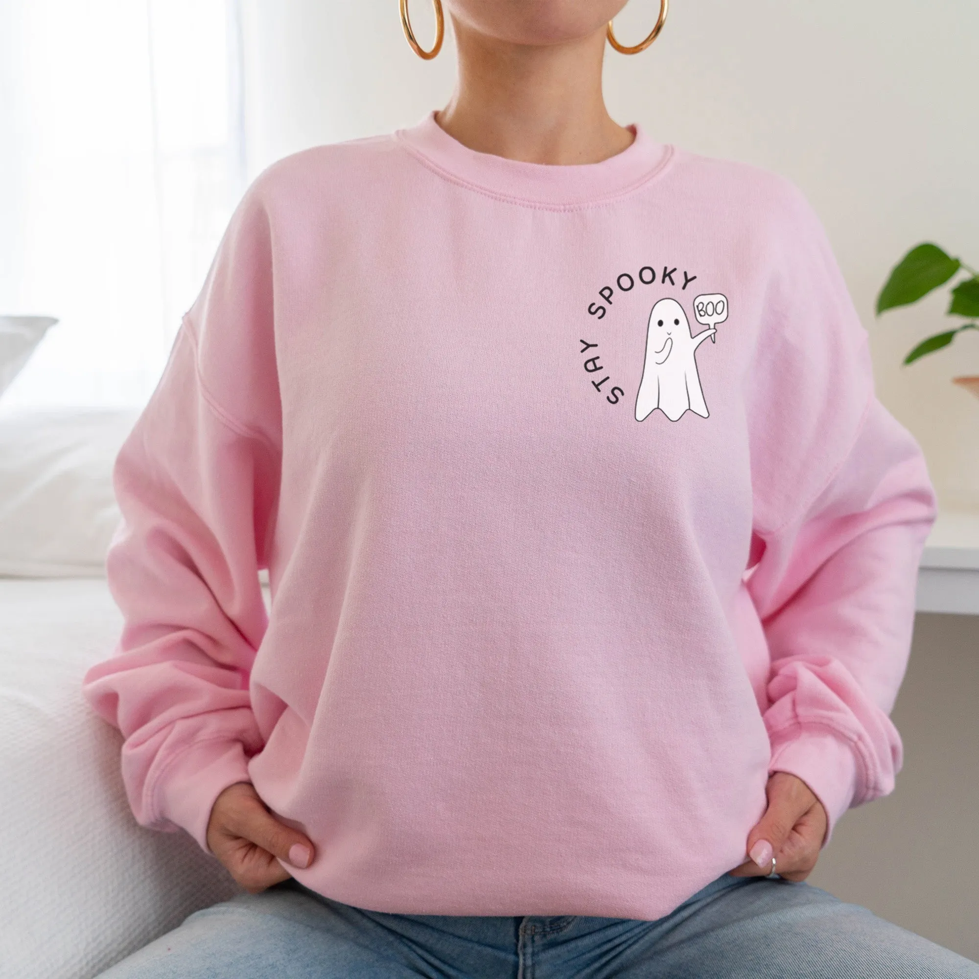 Stay Spooky Ghost  Halloween Sweatshirt - Sizes Small to 5XL in Several Colors