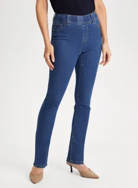 Straight Leg Pull-On Jeans