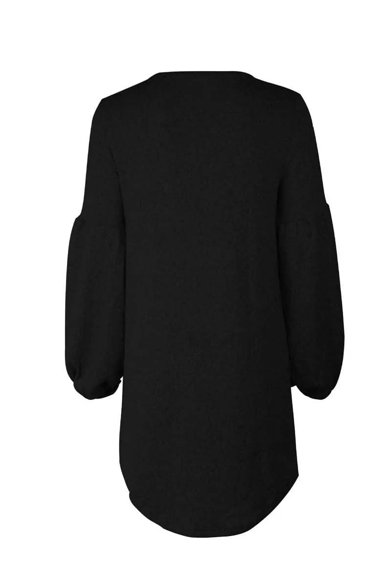 Stylish Leisure Women's O-neck Loose Knit Sweater Dress