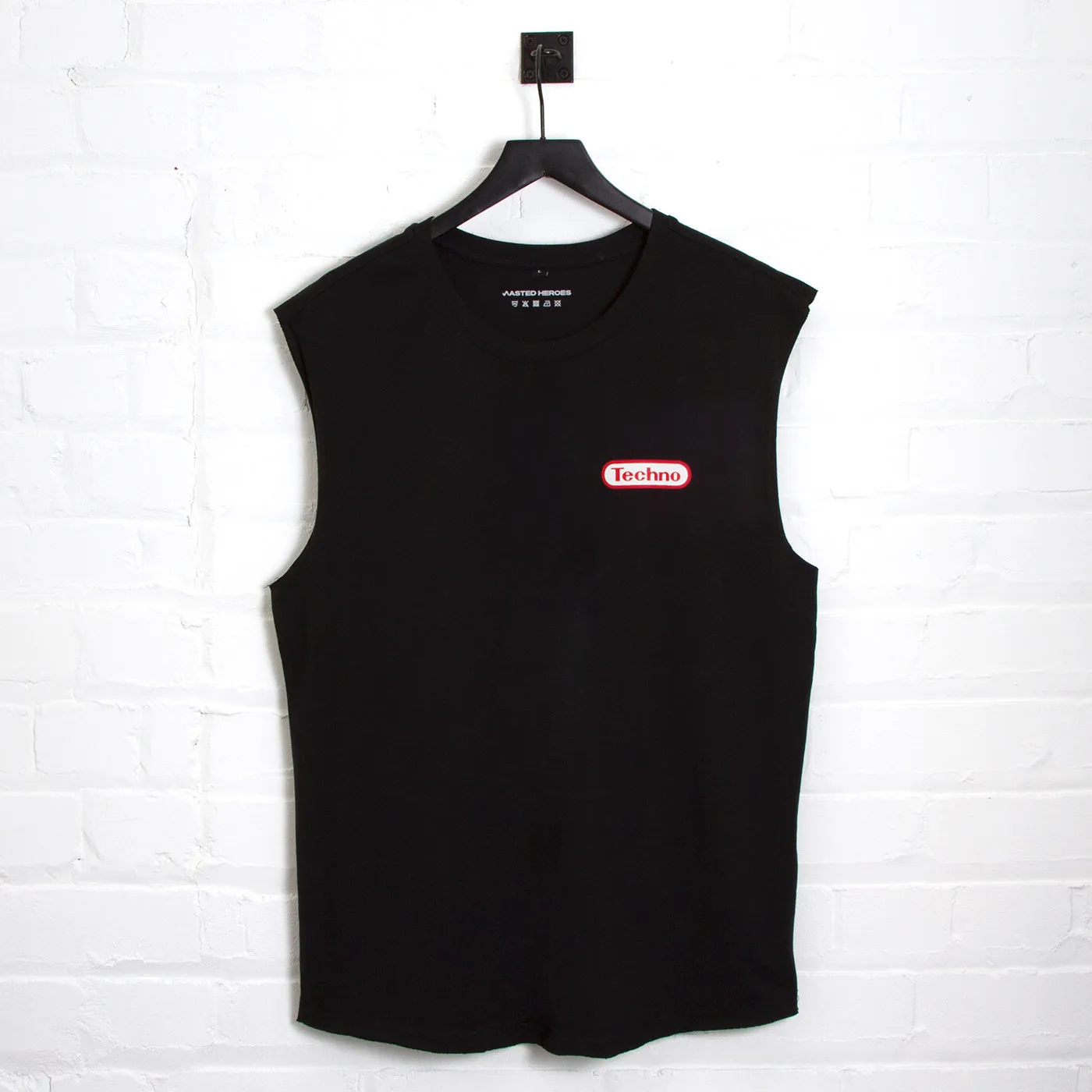 Super Techno Back Print - Tank Tshirt - Black